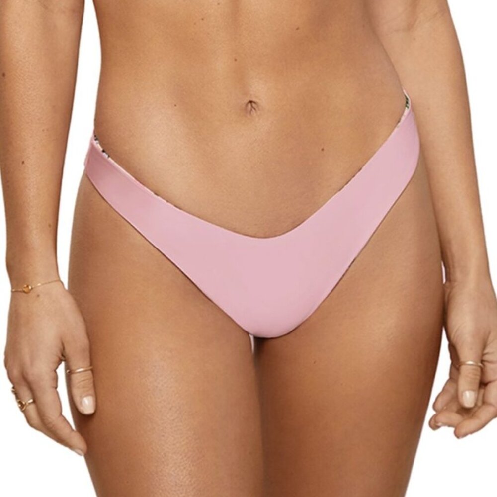 NWT [PQ Swim] Mari Reversible Floral/Pink High Cut Swimsuit Bottoms Women's Sz L - Picture 3 of 10